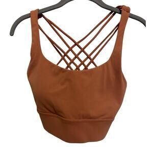 KFT Everyday‎ Bra Terracotta Criss Cross Back Romovable Pads Yoga Gym Size L